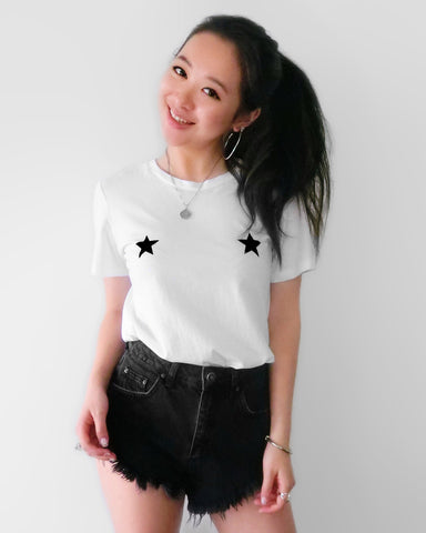 Stars Nipple T-Shirt - White | STYLEITNRY